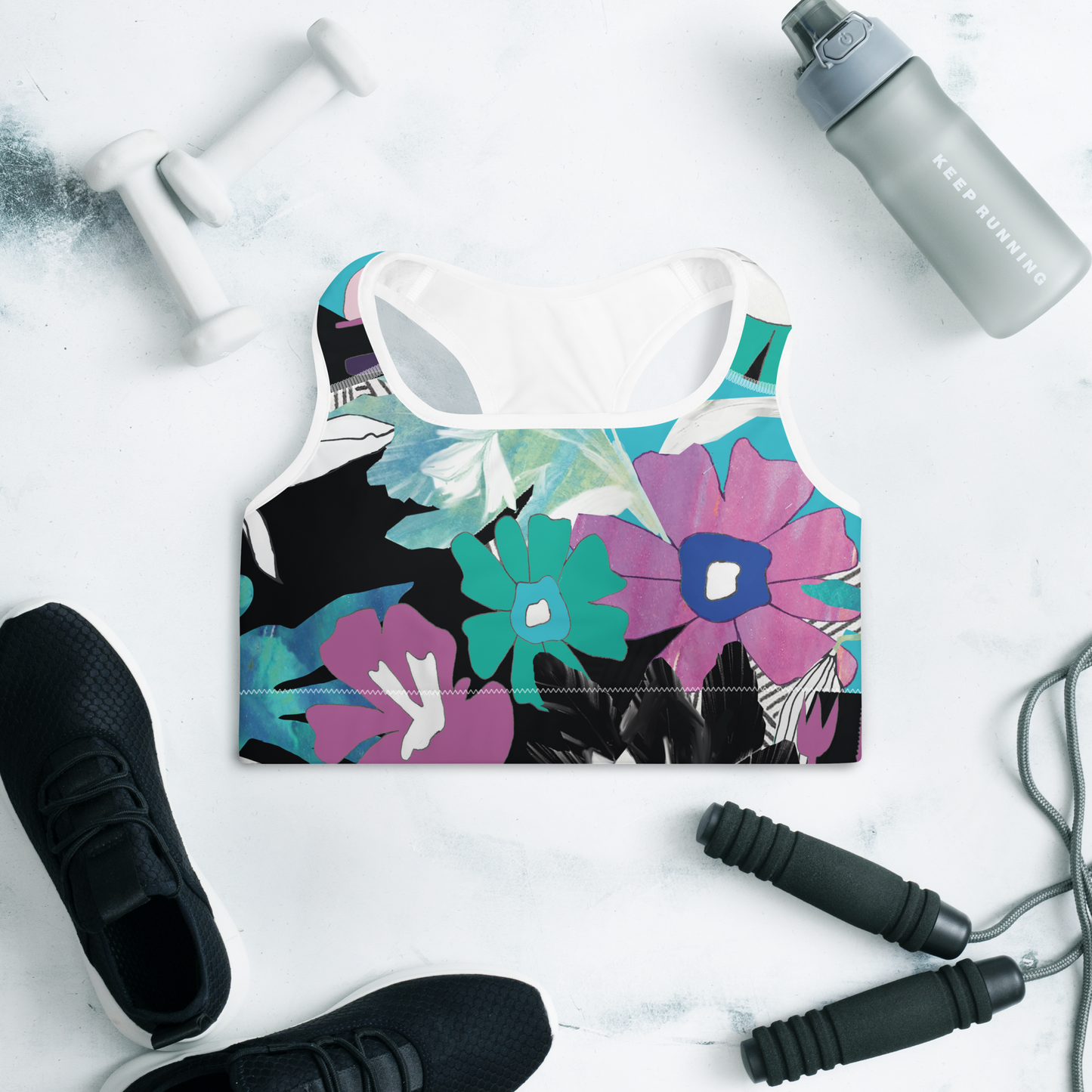 Empower Your Workout with The Lion3ss Dynasty Floral Inspirational Sports Bra