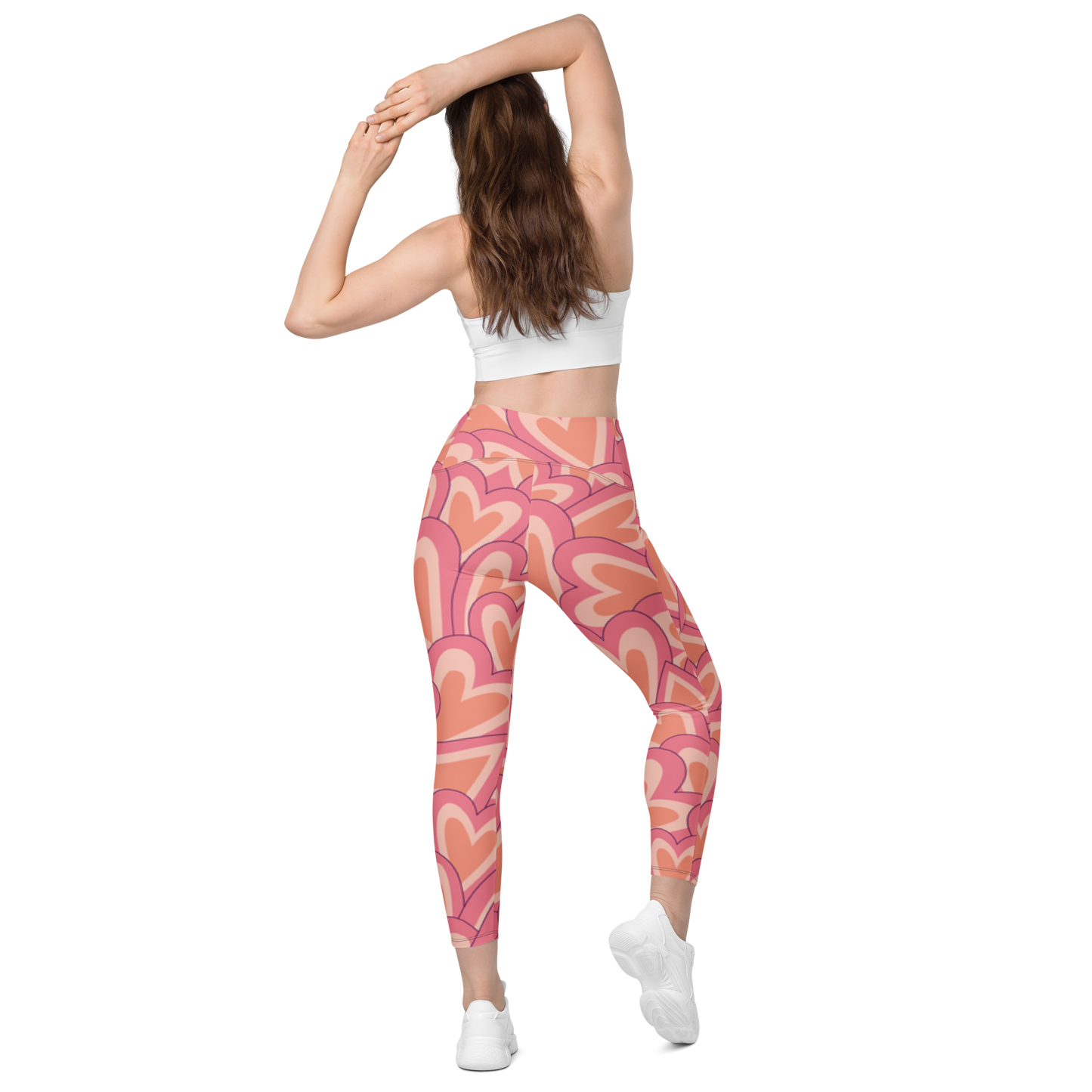 Pink Heart Leggings with pockets